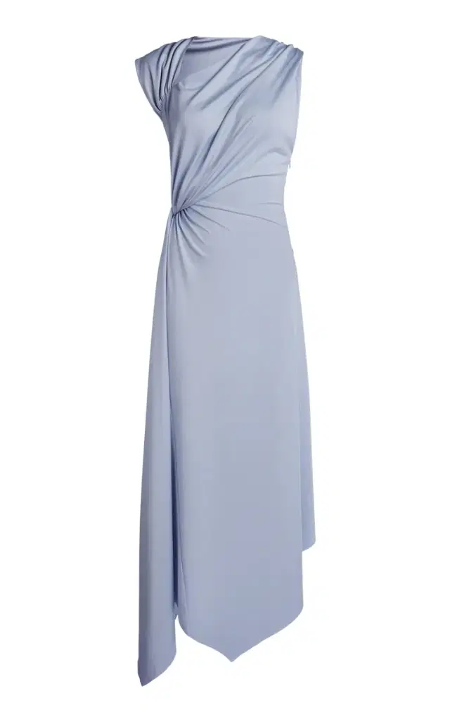Victoria Beckham Asymmetrical Twist-Detailed Midi Dress