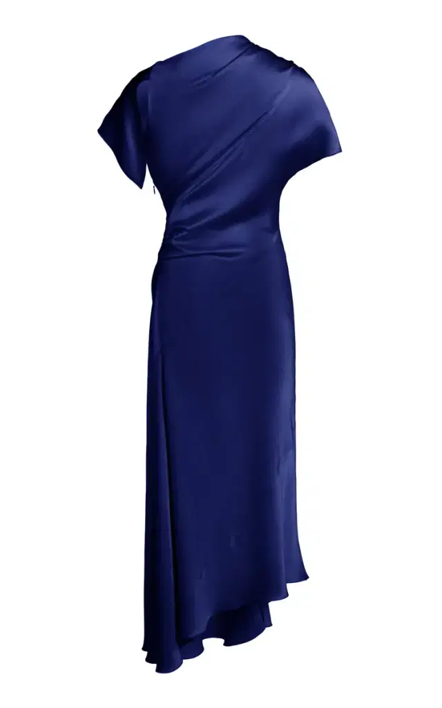 Victoria Beckham Asymmetrical Ruched Midi Dress