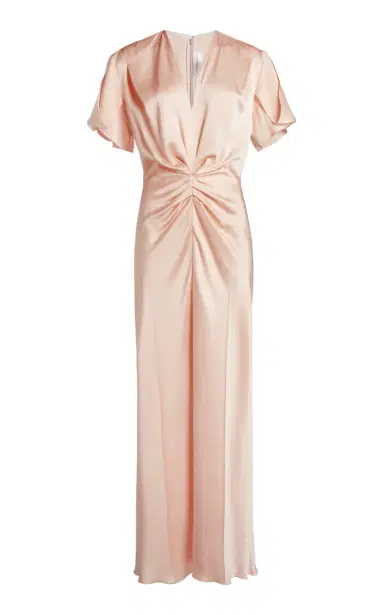Victoria Beckham Eve Ruched Midi Dress | Thumbnail 1