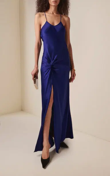 Victoria Beckham Twist Detail Maxi Slip Dress | Thumbnail 2