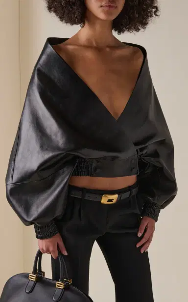 Balenciaga Lightweight Leather Wrap Jacket | Thumbnail 3 Balenciaga Lightweight Leather Wrap Jacket | Thumbnail 3