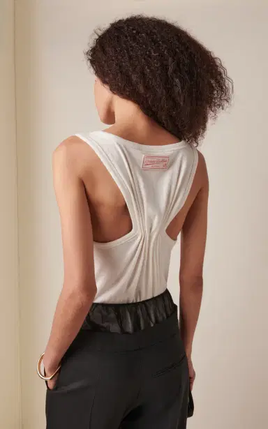 Victoria Beckham Slit Cotton-Blend Tank Top | Thumbnail 4 Victoria Beckham Slit Cotton-Blend Tank Top | Thumbnail 4