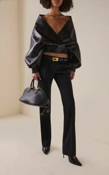 Balenciaga Stretch Wool Twill Straight-Leg Pants | Thumbnail 2 Balenciaga Stretch Wool Twill Straight-Leg Pants | Thumbnail 2