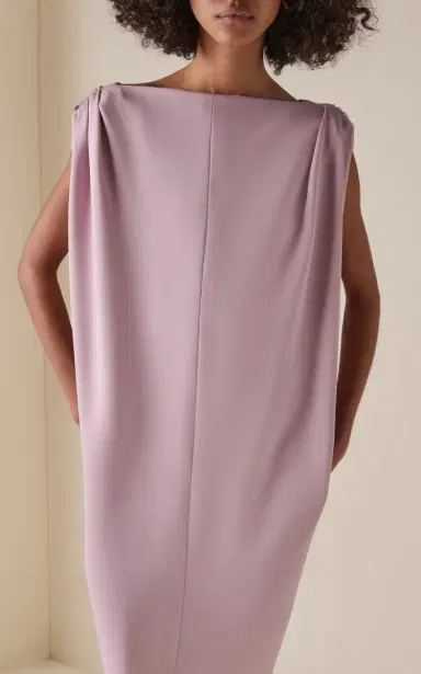 Balenciaga Silk-Wool Crepe Midi Dress | Thumbnail 3