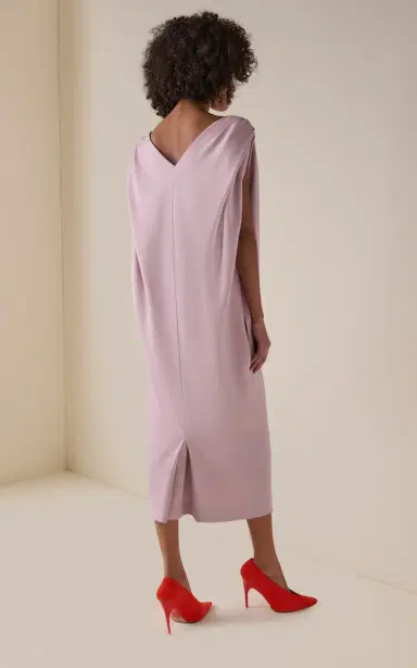 Balenciaga Silk-Wool Crepe Midi Dress | Thumbnail 4