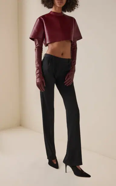 Balenciaga Cropped Leather T-Shirt | Thumbnail 3 Balenciaga Cropped Leather T-Shirt | Thumbnail 3