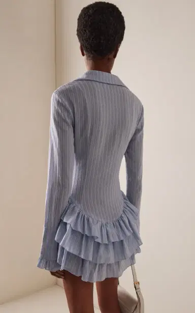 Ludovic de Saint Sernin Dolce Ruffled Cotton Mini Dress | Thumbnail 4