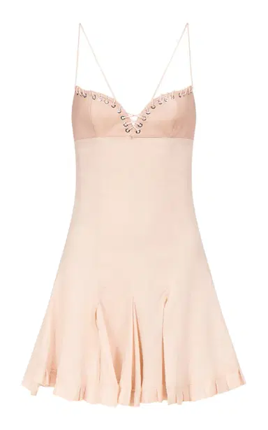 Ludovic de Saint Sernin Eva Grommet-Detailed Linen Mini Dress | Thumbnail 1
