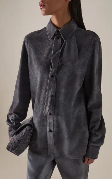 Bottega Veneta Brushed Suede Shirt | Thumbnail 2