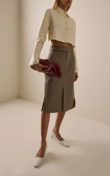 Bottega Veneta Cotton-Silk Midi Cargo Skirt | Thumbnail 2 Bottega Veneta Cotton-Silk Midi Cargo Skirt | Thumbnail 2