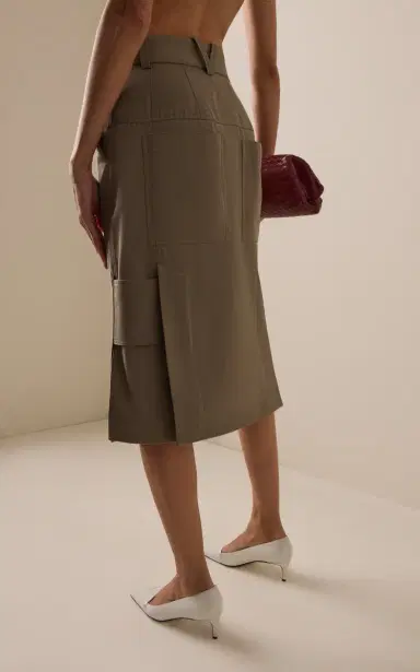 Bottega Veneta Cotton-Silk Midi Cargo Skirt | Thumbnail 4 Bottega Veneta Cotton-Silk Midi Cargo Skirt | Thumbnail 4