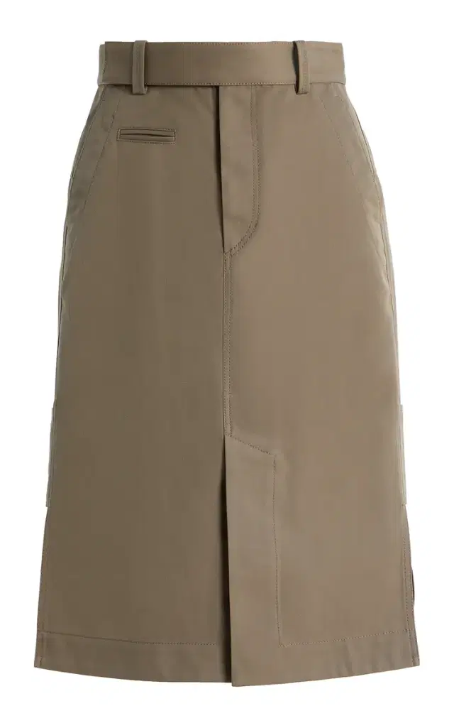 Bottega Veneta Cotton-Silk Midi Cargo Skirt