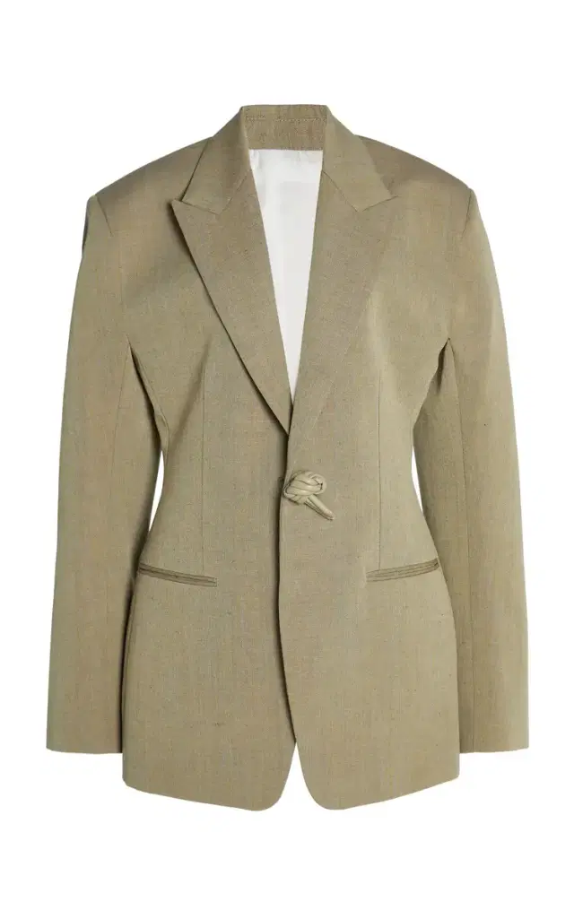 Tailored Wool-Linen Melange Toile Jacket
