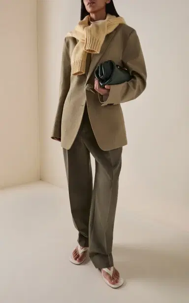 Bottega Veneta Wool Melange Toile Wide-Leg Pants | Thumbnail 2 Bottega Veneta Wool Melange Toile Wide-Leg Pants | Thumbnail 2