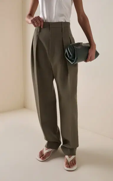 Bottega Veneta Wool Melange Toile Wide-Leg Pants | Thumbnail 3 Bottega Veneta Wool Melange Toile Wide-Leg Pants | Thumbnail 3