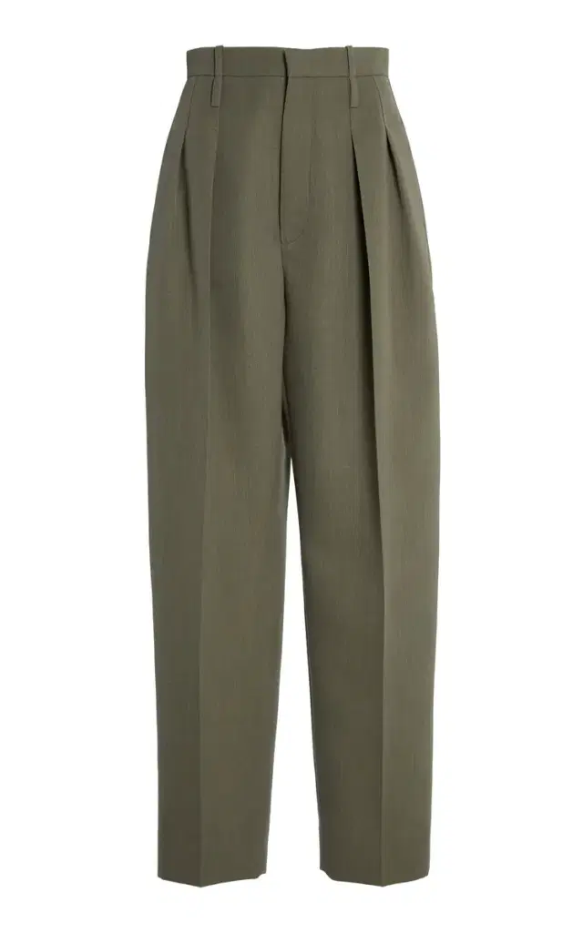 Wool Melange Toile Wide-Leg Pants