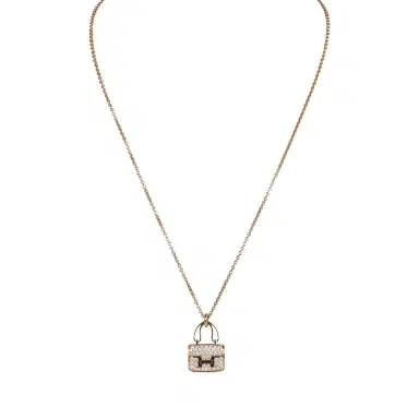 HERMÈS Hermes Amulettes Constance Pendant Necklace Diamonds 18K Rose Gold Hardware | Thumbnail 1 HERMÈS Hermes Amulettes Constance Pendant Necklace Diamonds 18K Rose Gold Hardware | Thumbnail 1