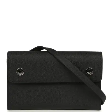 HERMÈS Hermes Hermesnap Wallet Black Epsom Lacquered Palladium Hardware | Thumbnail 1