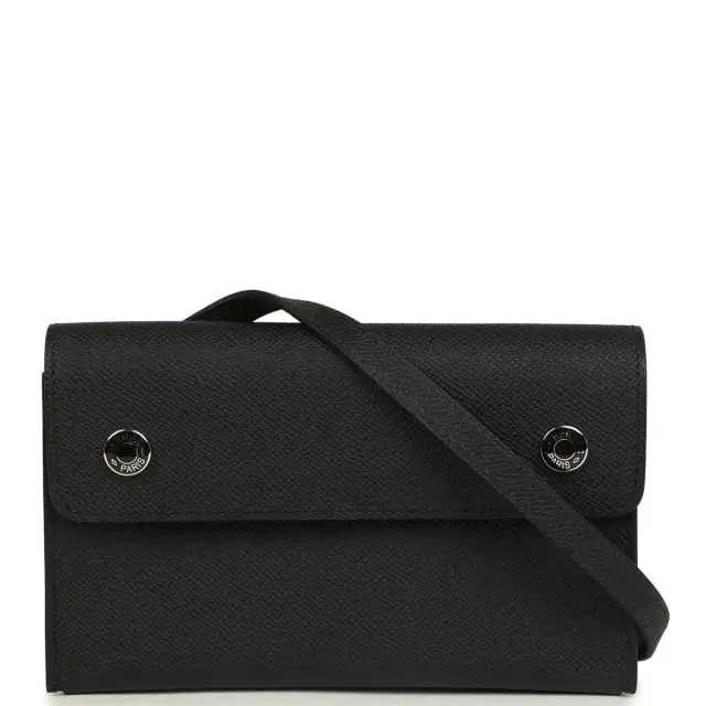 hermes Hermes Hermesnap Wallet Black Epsom Lacquered Palladium Hardware