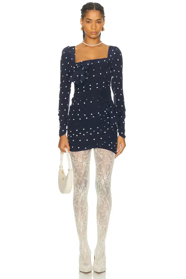 Alessandra Rich Long Sleeve Mini Dress