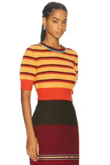Christopher John Rogers Cropped Short Sleeve Sweater | Thumbnail 2