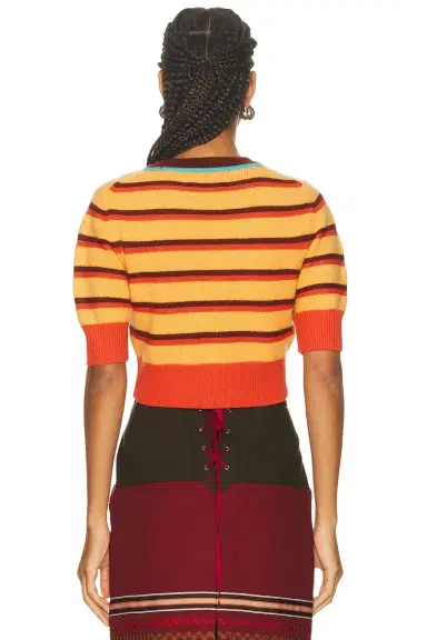 Christopher John Rogers Cropped Short Sleeve Sweater | Thumbnail 3
