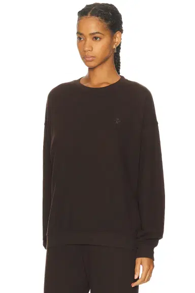 ÉTERNE Oversized Lightweight French Terry Crewneck Sweatshirt | Thumbnail 2