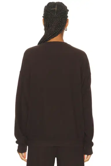 ÉTERNE Oversized Lightweight French Terry Crewneck Sweatshirt | Thumbnail 3