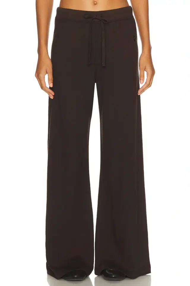 Drawstring Lightweight French Terry Wide Leg Sweatpant