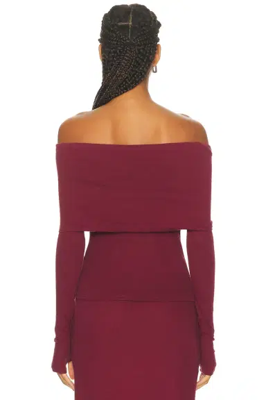 Enza Costa Cashmere Long Sleeve Off Shoulder Top | Thumbnail 3 Enza Costa Cashmere Long Sleeve Off Shoulder Top | Thumbnail 3