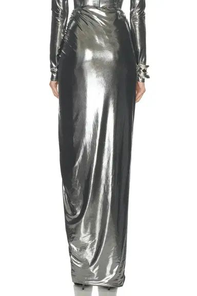 LaQuan Smith Maxi Skirt With Draped Detail | Thumbnail 4