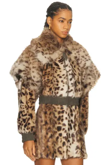 AKNVAS Valde Faux Fur Bomber Jacket | Thumbnail 3