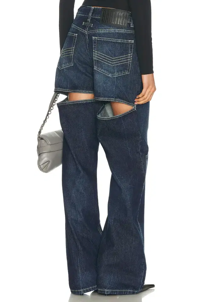 Jean Paul Gaultier Workwear Detail Back Cutout Denim Trouser