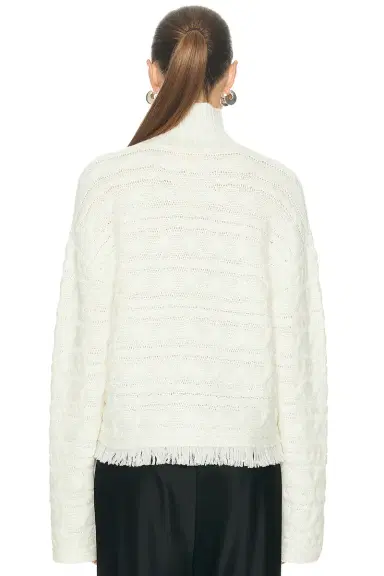 Guest In Residence Cropped Cable Turtleneck Sweater | Thumbnail 5