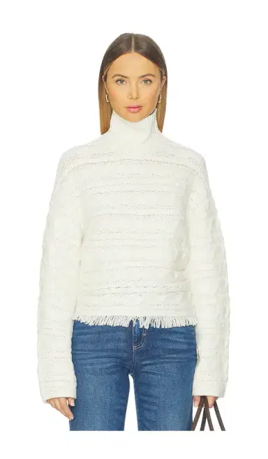 Guest In Residence Cropped Cable Turtleneck Sweater | Thumbnail 1