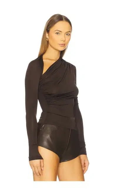 Lapointe Jersey Asymmetrical Ruched Top | Thumbnail 2