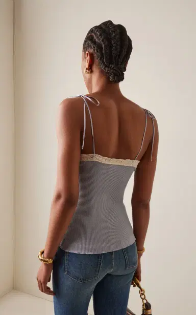 Chloé Lace-Trimmed Cotton-Blend Top | Thumbnail 4 Chloé Lace-Trimmed Cotton-Blend Top | Thumbnail 4