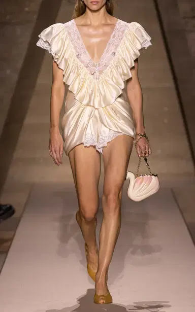 Chloé Ruffled Silk-Satin Jumpsuit | Thumbnail 1