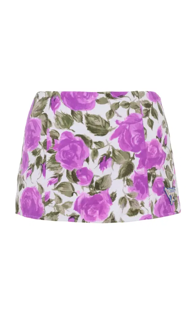 Floral High-Rise Mini Swim Skirt