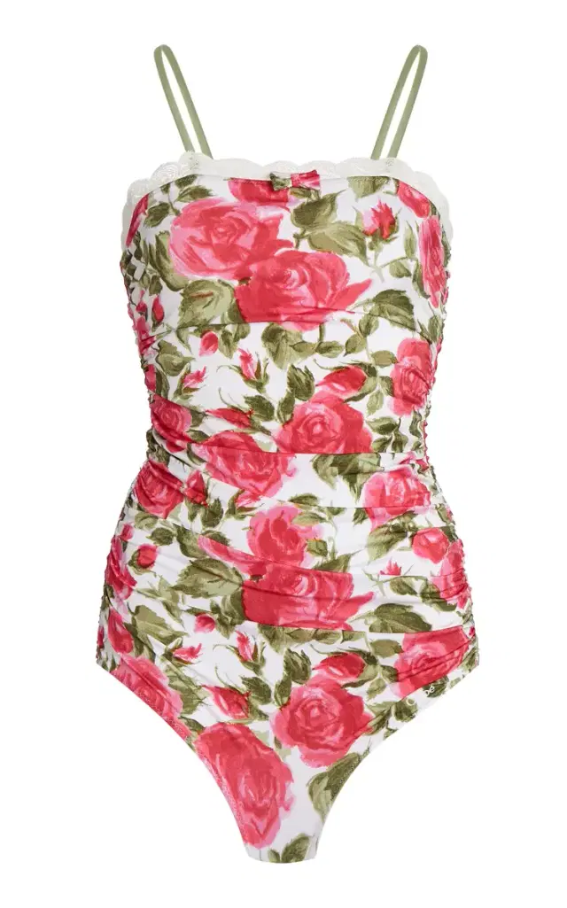 Chloé Printed Ruched One-Piece Swimsuit