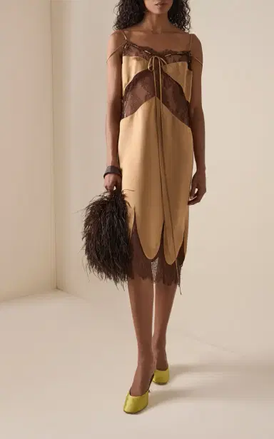 Ferragamo Lace-Trimmed Midi Dress | Thumbnail 3 Ferragamo Lace-Trimmed Midi Dress | Thumbnail 3