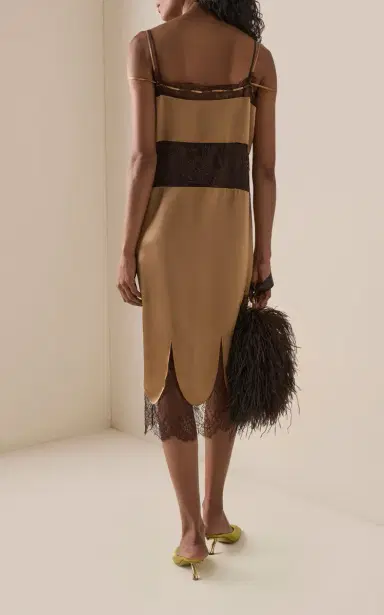 Ferragamo Lace-Trimmed Midi Dress | Thumbnail 4 Ferragamo Lace-Trimmed Midi Dress | Thumbnail 4