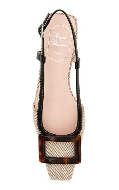 Roger Vivier Belle Vivier Leather-Trim Slingback Pumps | Thumbnail 3 Roger Vivier Belle Vivier Leather-Trim Slingback Pumps | Thumbnail 3