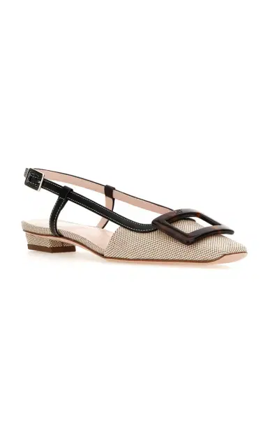 Roger Vivier Belle Vivier Leather-Trim Slingback Pumps | Thumbnail 4 Roger Vivier Belle Vivier Leather-Trim Slingback Pumps | Thumbnail 4