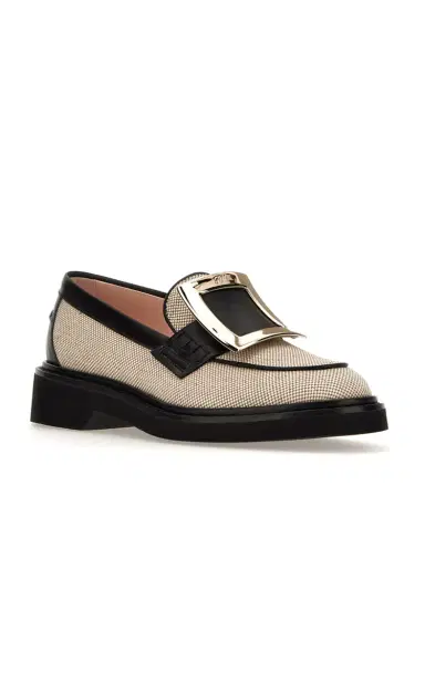 Roger Vivier Viv' Rangers Leather-Trimmed Loafers | Thumbnail 4 Roger Vivier Viv' Rangers Leather-Trimmed Loafers | Thumbnail 4