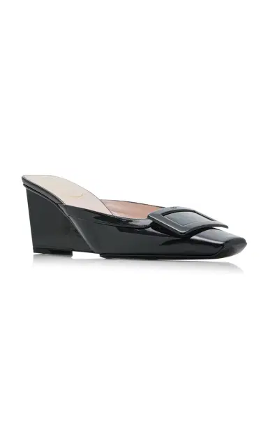 Roger Vivier Belle Vivier Leather Mule Wedges | Thumbnail 4 Roger Vivier Belle Vivier Leather Mule Wedges | Thumbnail 4