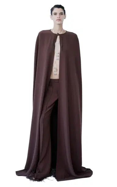 The New Arrivals Ilkyaz Ozel Lenny Pleated Wide Leg Pants - Brown | Thumbnail 1
