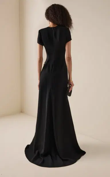 Marmar Halim Brooch-Embellished Crepe Gown | Thumbnail 4 Marmar Halim Brooch-Embellished Crepe Gown | Thumbnail 4