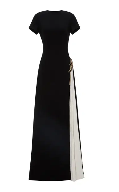 Marmar Halim Brooch-Embellished Crepe Gown | Thumbnail 1 Marmar Halim Brooch-Embellished Crepe Gown | Thumbnail 1