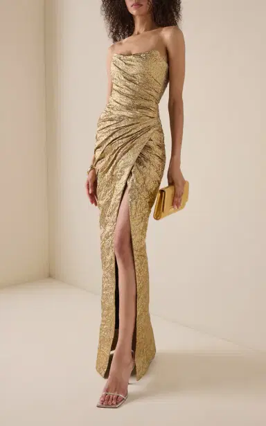 Marmar Halim Ruched Brocade Gown | Thumbnail 2 Marmar Halim Ruched Brocade Gown | Thumbnail 2